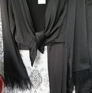 WAYF Black 2PC Suit Feather Detail NWT Size: L